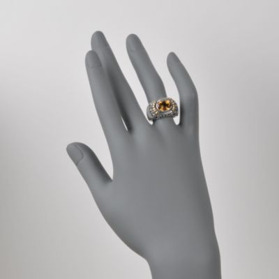 Balinese 2.25 Carat Citrine Ring in 18kt Yellow Gold and Sterling Silver &mdash; Alt Image 2