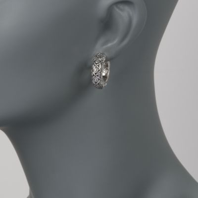 Balinese Sterling Silver Hoop Earrings &mdash; Alt Image 2