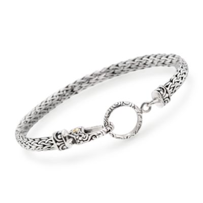Balinese Sterling Silver and 18kt Yellow Gold Bali Bracelet &mdash; Alt Image 1