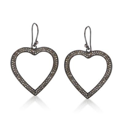 2.00 ct. t.w. Diamond Heart Earrings in Sterling Silver &mdash; Alt Image 1