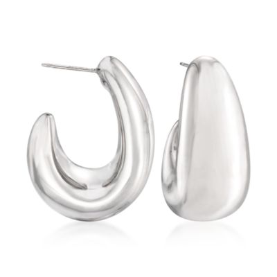 Sterling Silver Hoop Earrings &mdash; Alt Image 1