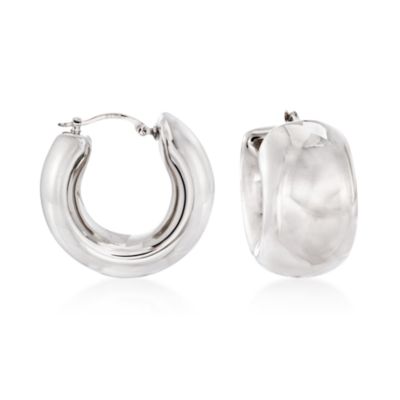 Sterling Silver Hoop Earrings &mdash; Alt Image 1