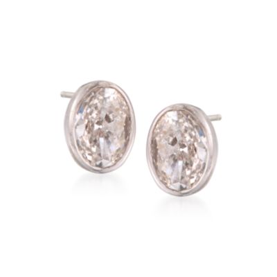C. 1960 Vintage 1.20 ct. t.w. Diamond Stud Earrings in 18kt White Gold &mdash; Alt Image 1