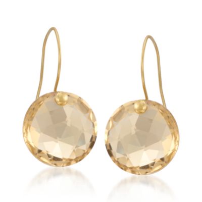 18.00 ct. t.w.  Citrine Drop Earrings In 18kt Yellow Gold &mdash; Alt Image 1