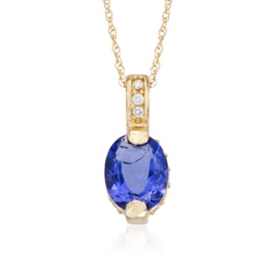 C. 1990 Vintage Glass and .15 ct. t.w. CZ Necklace in 14kt Yellow Gold. 16" &mdash; Alt Image 1