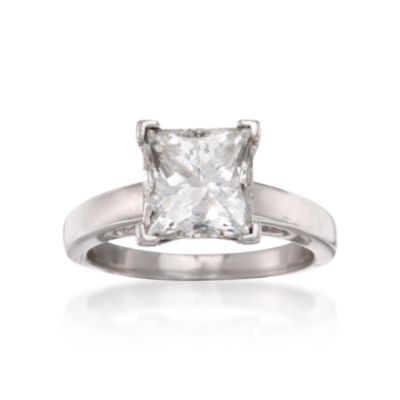 C. 2007 Vintage 3.09 Carat Certified Diamond Solitaire Ring in Platinum. Size 6 &mdash; Alt Image 1