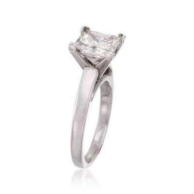 C. 2007 Vintage 3.09 Carat Certified Diamond Solitaire Ring in Platinum. Size 6 &mdash; Alt Image 3
