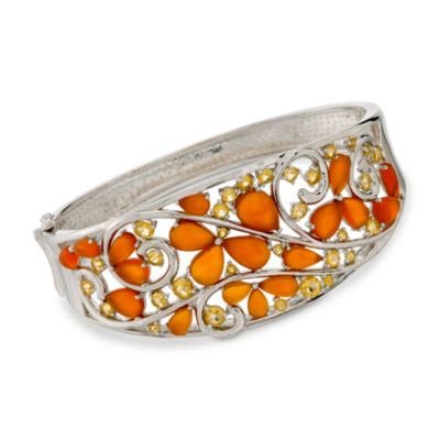 Carnelian and 2.50 ct. t.w. Citrine Bangle Bracelet In Sterling Silver &mdash; Alt Image 1