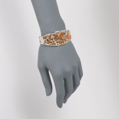 Carnelian and 2.50 ct. t.w. Citrine Bangle Bracelet In Sterling Silver &mdash; Alt Image 2