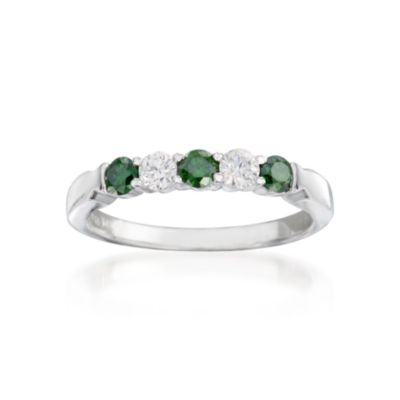 .15 ct. t.w. White and .30 ct. t.w. Green Diamond Ring In 14kt White Gold &mdash; Alt Image 1