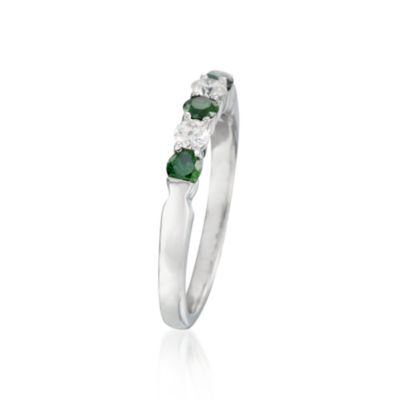 .15 ct. t.w. White and .30 ct. t.w. Green Diamond Ring In 14kt White Gold &mdash; Alt Image 2