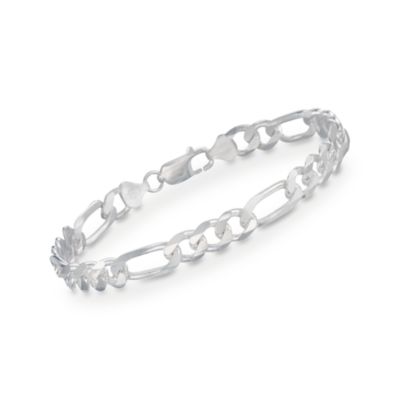 Men's Sterling Silver Figaro Link Bracelet. 8.5" &mdash; Alt Image 1