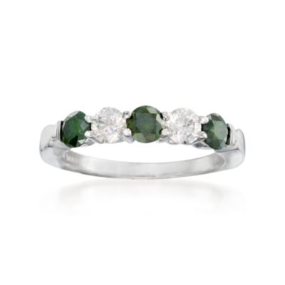 .35 ct. t.w. White and .60 ct. t.w. Green Diamond Ring in 14kt White Gold &mdash; Alt Image 1