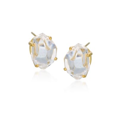 Rock Crystal Stud Earrings In Vermeil &mdash; Alt Image 1