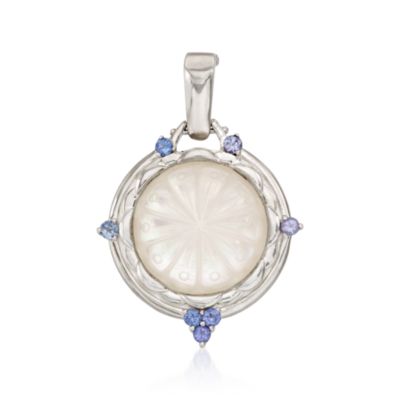18mm Mother-Of-Pearl and .30 ct. t.w. Tanzanite Triplet Pendant In Sterling Silver &mdash; Alt Image 1