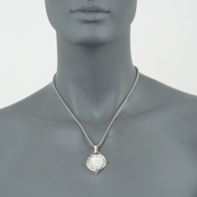 18mm Mother-Of-Pearl and .30 ct. t.w. Tanzanite Triplet Pendant In Sterling Silver &mdash; Alt Image 2