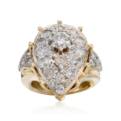 C.1990 Vintage 2.00 ct. t.w. Pave Diamond Ring in 14kt Yellow Gold. Size 4.5 &mdash; Alt Image 1