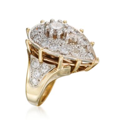 C.1990 Vintage 2.00 ct. t.w. Pave Diamond Ring in 14kt Yellow Gold. Size 4.5 &mdash; Alt Image 2