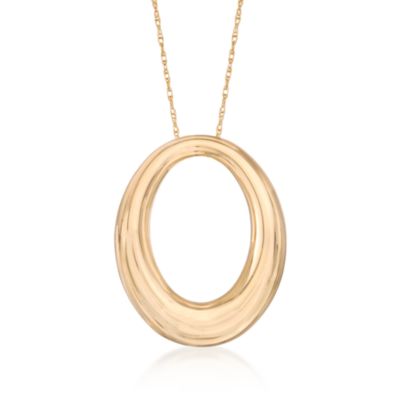 14kt Yellow Gold Oval Necklace &mdash; Alt Image 1