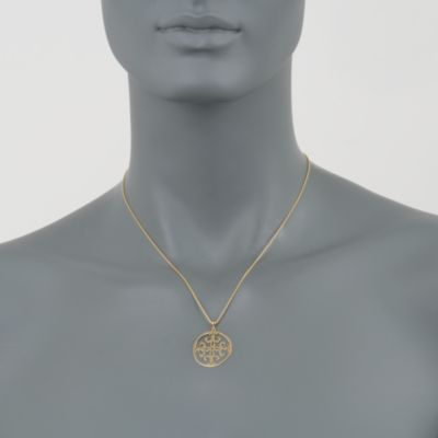14kt Yellow Gold Fleur-De-Lis Pendant Necklace. 17" &mdash; Alt Image 2