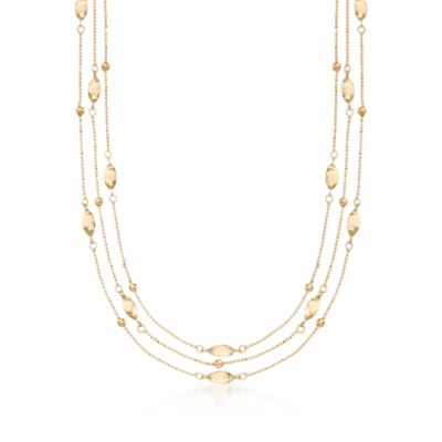 14kt Yellow Gold Multi-Strand Station Necklace. 17" &mdash; Alt Image 1