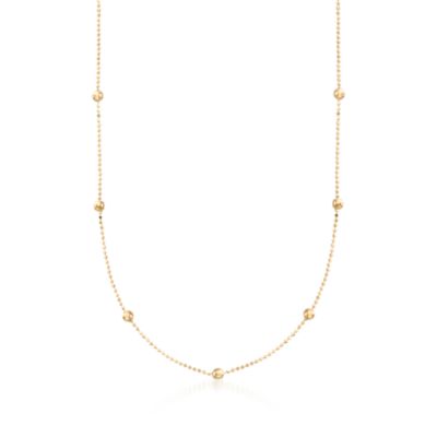 14kt Yellow Gold Bead Station Necklace &mdash; Alt Image 1