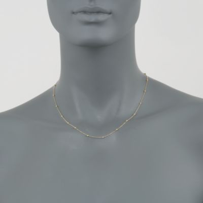 14kt Yellow Gold Bead Station Necklace &mdash; Alt Image 2