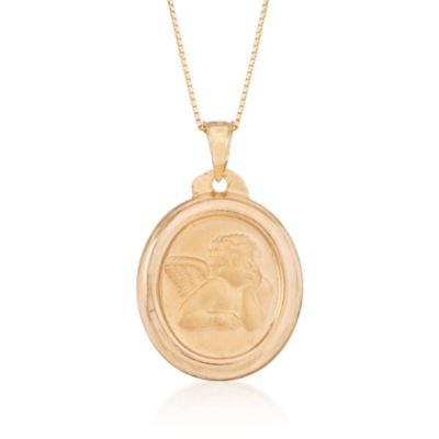 14kt Yellow Gold Cupid Necklace. 18" &mdash; Alt Image 1