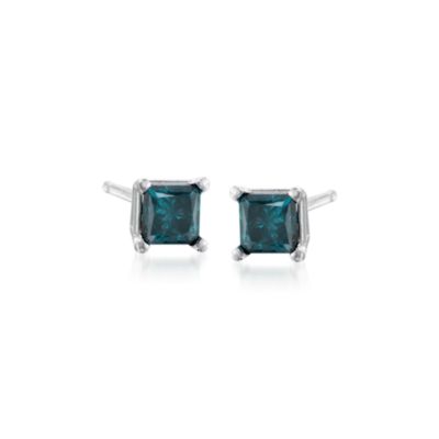 .50 ct. t.w. Blue Diamond Earrings in 14kt White Gold &mdash; Alt Image 1
