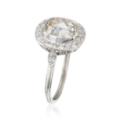 C. 1950 Vintage 3.29 ct. t.w. Diamond Ring in Platinum. Size 7 &mdash; Alt Image 2