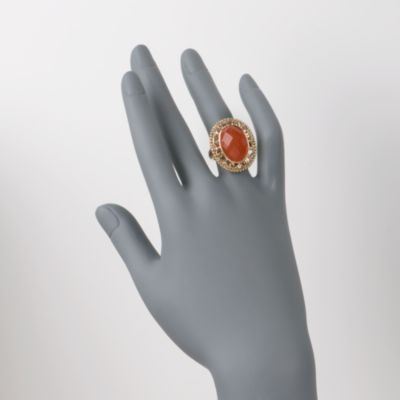 Scrolled Carnelian Ring In Vermeil &mdash; Alt Image 2