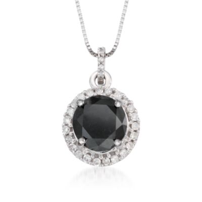 1.50 ct. t.w. Black and White Diamond Pendant Necklace in 14kt White Gold. 18" &mdash; Alt Image 1