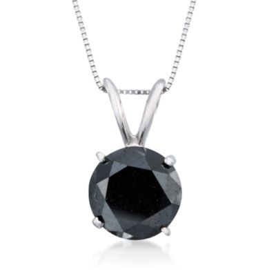 4.00 Carat Black Diamond Necklace in 14kt White Gold. 18" &mdash; Alt Image 1