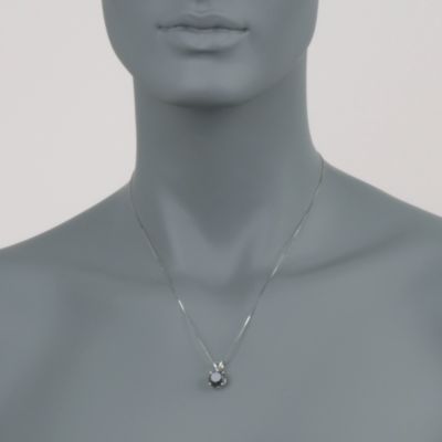 4.00 Carat Black Diamond Necklace in 14kt White Gold. 18" &mdash; Alt Image 2