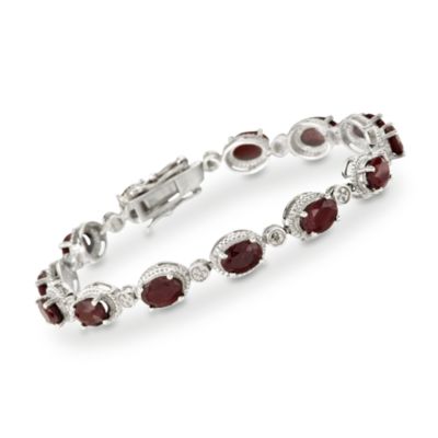 9.10 ct. t.w. Ruby Bracelet With Diamonds In Sterling Silver &mdash; Alt Image 1