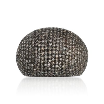 3.80 ct. t.w. Pave Diamond Dome Ring in Sterling Silver and 14kt Yellow Gold. Size 8 &mdash; Alt Image 1