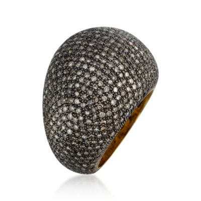 3.80 ct. t.w. Pave Diamond Dome Ring in Sterling Silver and 14kt Yellow Gold. Size 8 &mdash; Alt Image 3