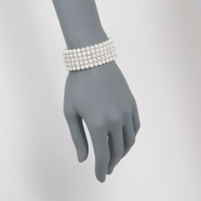 5mm Mother-Of-Pearl and 6.40 ct. t.w. CZ Bracelet In Sterling Silver &mdash; Alt Image 2