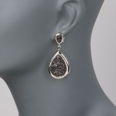 Black 4.05 ct. t.w. CZ Drop Earrings In Sterling Silver &mdash; Alt Image 2
