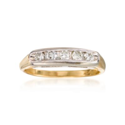 C. 1970 Vintage .35 ct. t.w. Diamond Wedding Ring In 14kt Two-Tone Gold. Size 7.25 &mdash; Alt Image 1