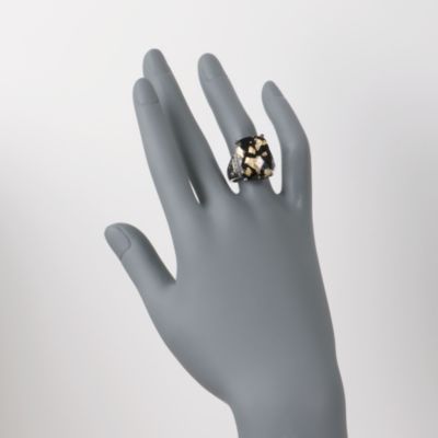Black Agate Doublet Ring in Sterling Silver. Size 6 &mdash; Alt Image 2