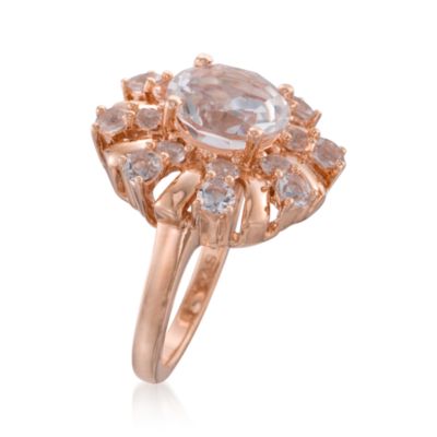 4.15 ct. t.w. Rock Crystal Ring In Rose Vermeil &mdash; Alt Image 3