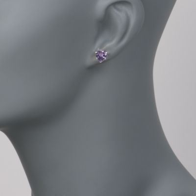 2.00 ct. t.w. Amethyst Heart Stud Earrings in Sterling Silver &mdash; Alt Image 2