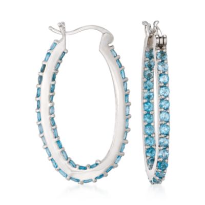 3.90 ct. t.w. Blue Topaz In-And-Out Hoop Earrings in Sterling Silver &mdash; Alt Image 1