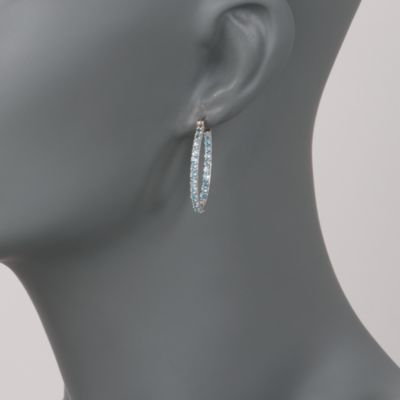 3.90 ct. t.w. Blue Topaz In-And-Out Hoop Earrings in Sterling Silver &mdash; Alt Image 2