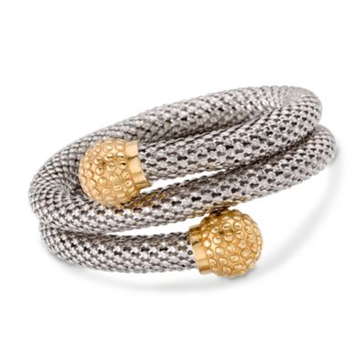 Italian Sterling Silver and Vermeil Coiled Bracelet  &mdash; Alt Image 1