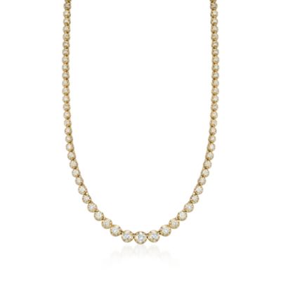 5.00 ct. t.w. Graduated Diamond Tennis Necklace in 14kt Yellow Gold &mdash; Alt Image 1