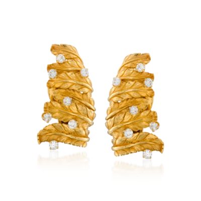 C. 1960 Vintage 1.50 ct. t.w. Diamond Earrings in 18kt Yellow Gold &mdash; Alt Image 1