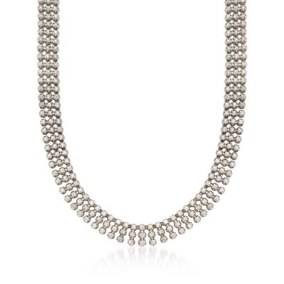 C. 1980 Vintage 9.00 ct. t.w. Diamond Necklace in 14kt White Gold. 16.25" &mdash; Alt Image 1