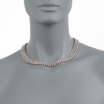 C. 1980 Vintage 9.00 ct. t.w. Diamond Necklace in 14kt White Gold. 16.25" &mdash; Alt Image 2